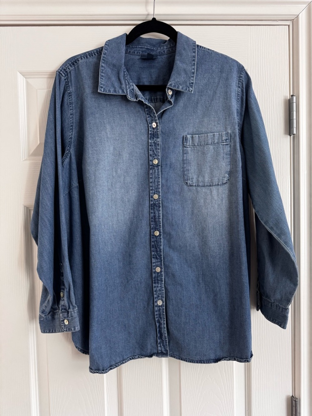 J. Jill Blue Denim Button-Front Shirt | Women’s XL | 100% cotton